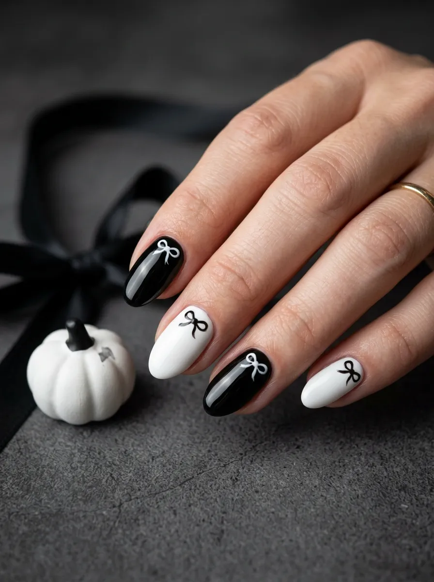 Black White Bow