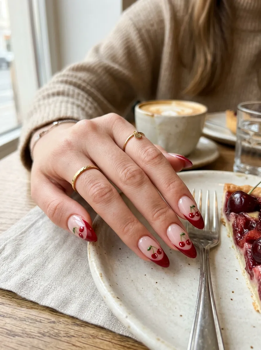 Cherry French Tip