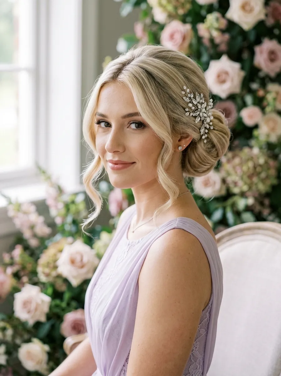 Curled Face-Framing Updo