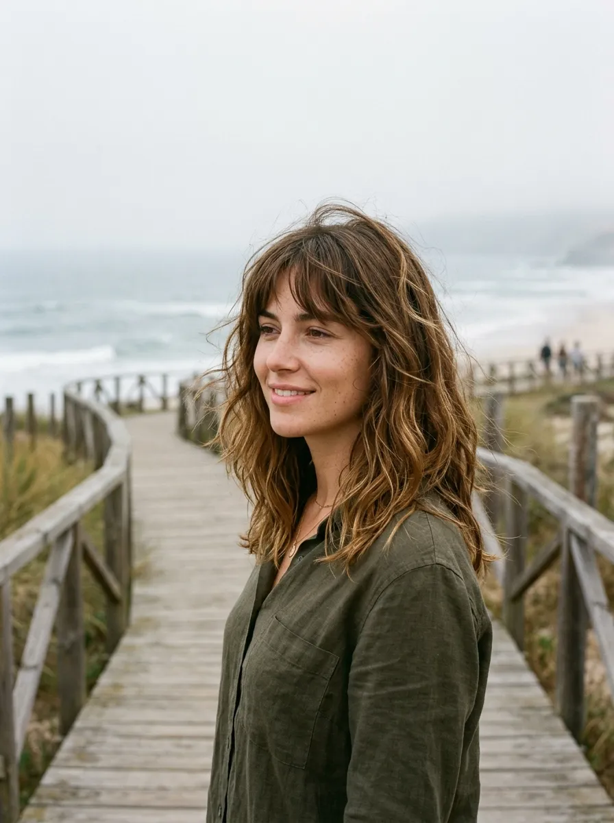 Effortless Wavy Bangs