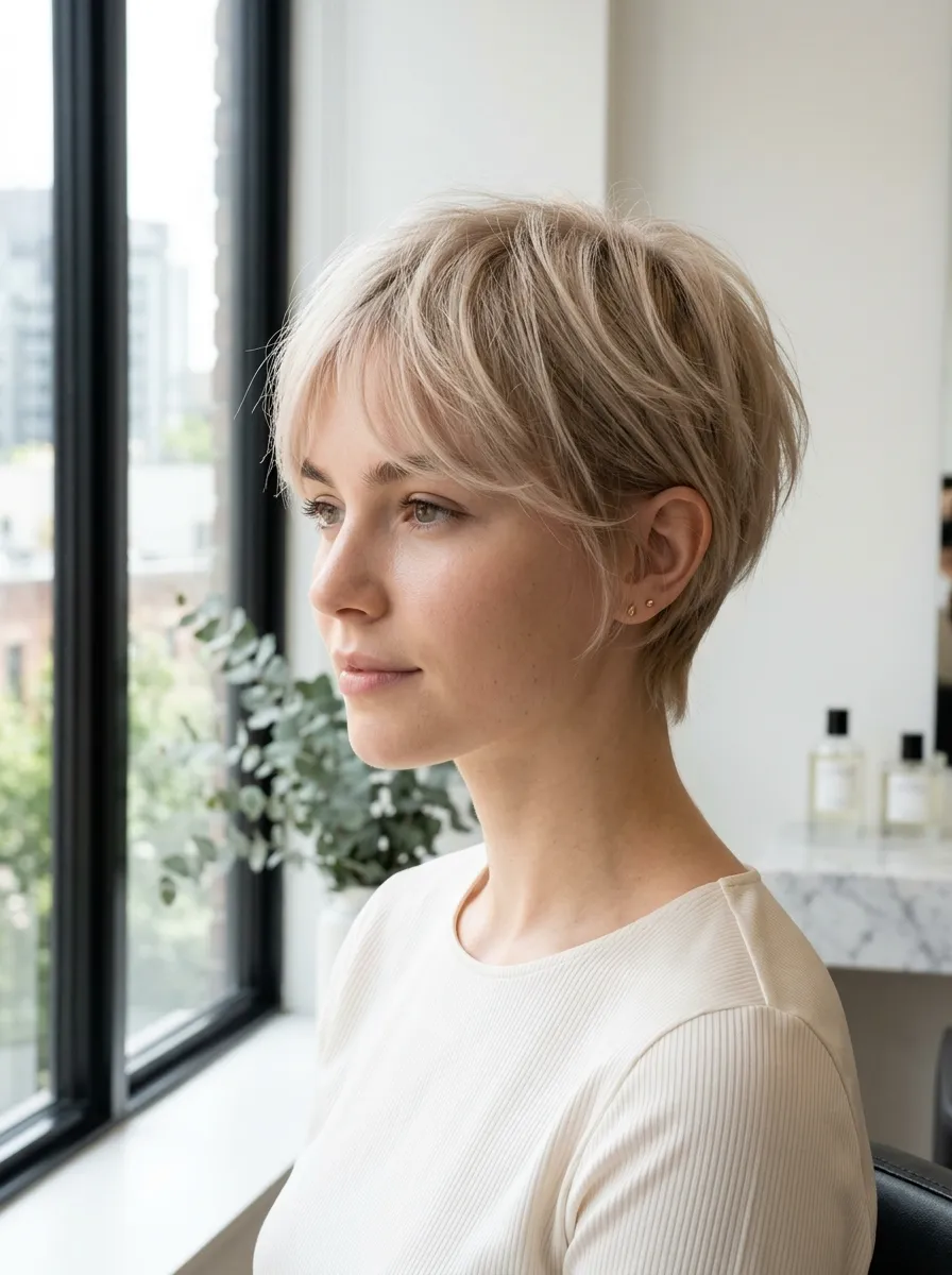 Fine Hair Feathered Pixie