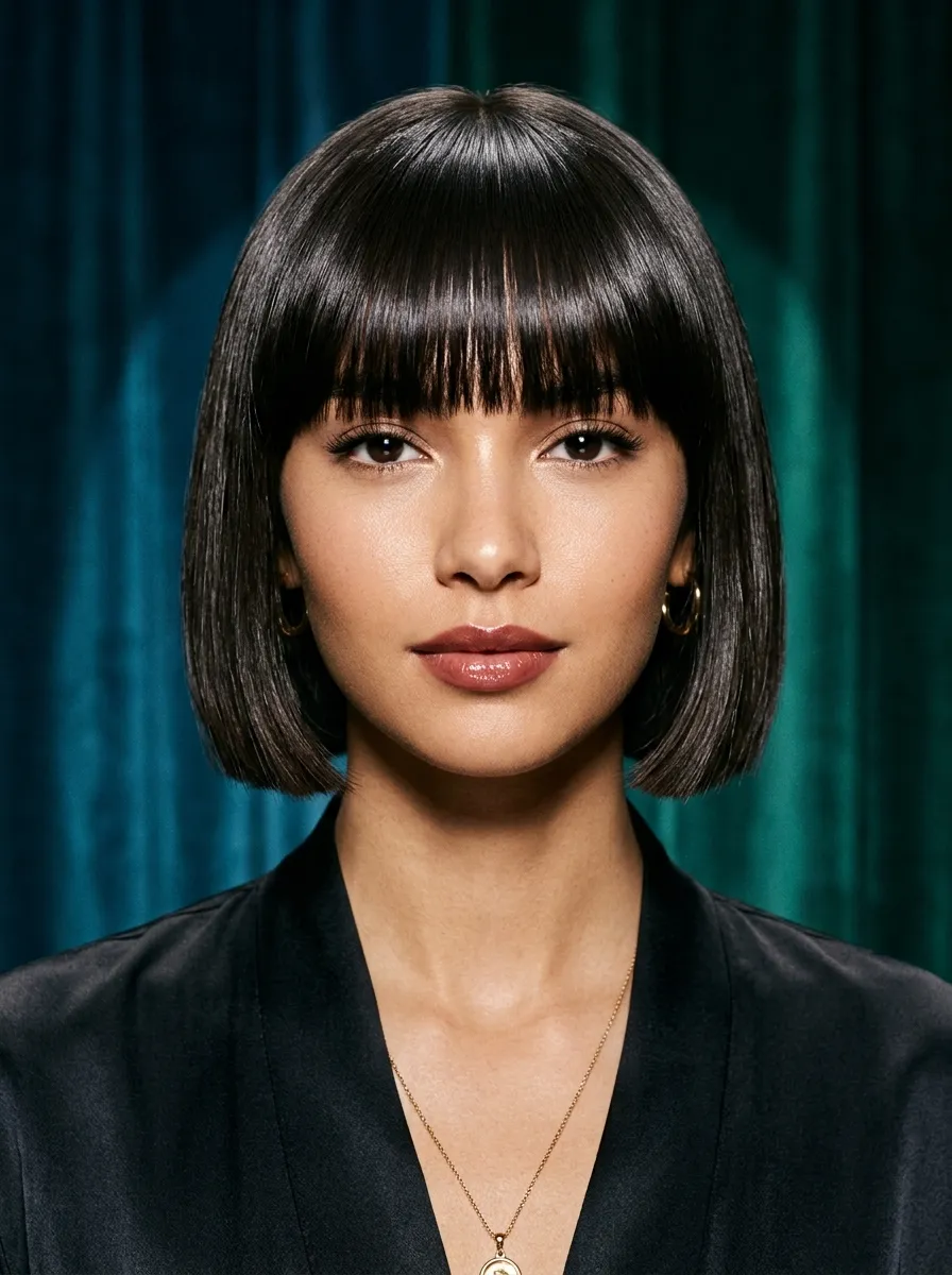 Glossy Bob Bangs
