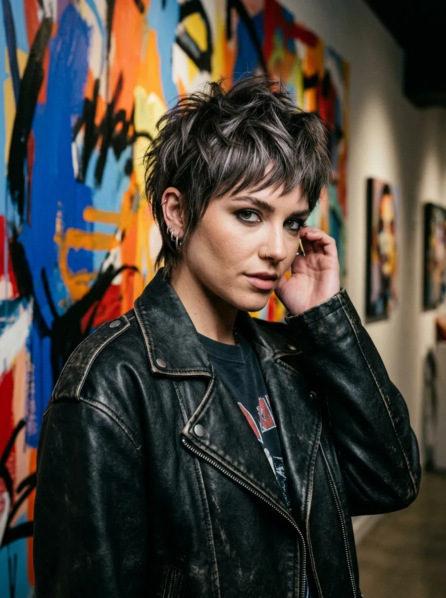 Layered Textured Edgy Pixie
