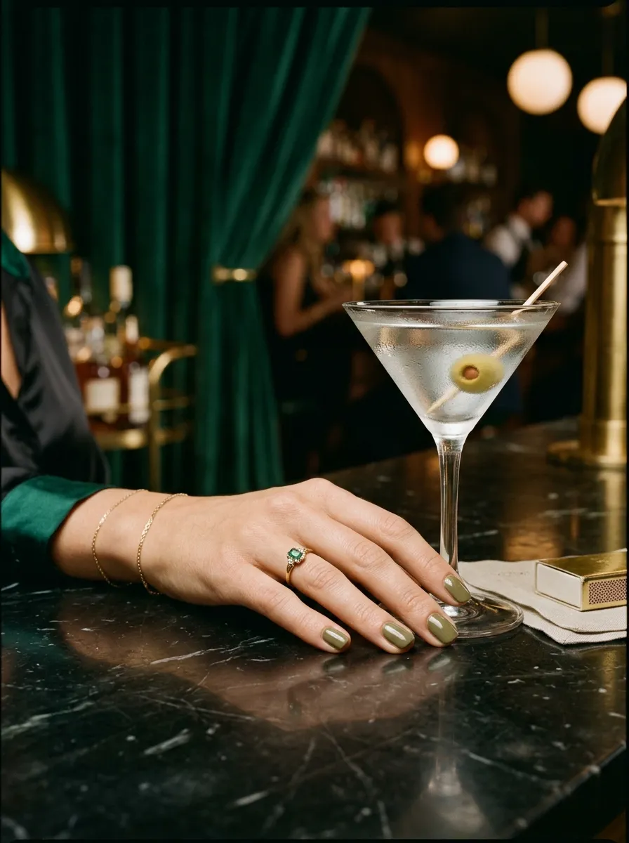 Martini Olive Nails