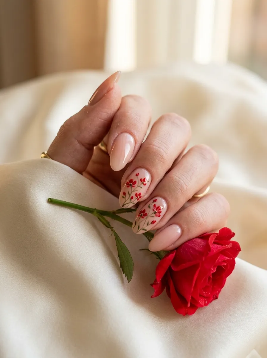 Red Floral Shine