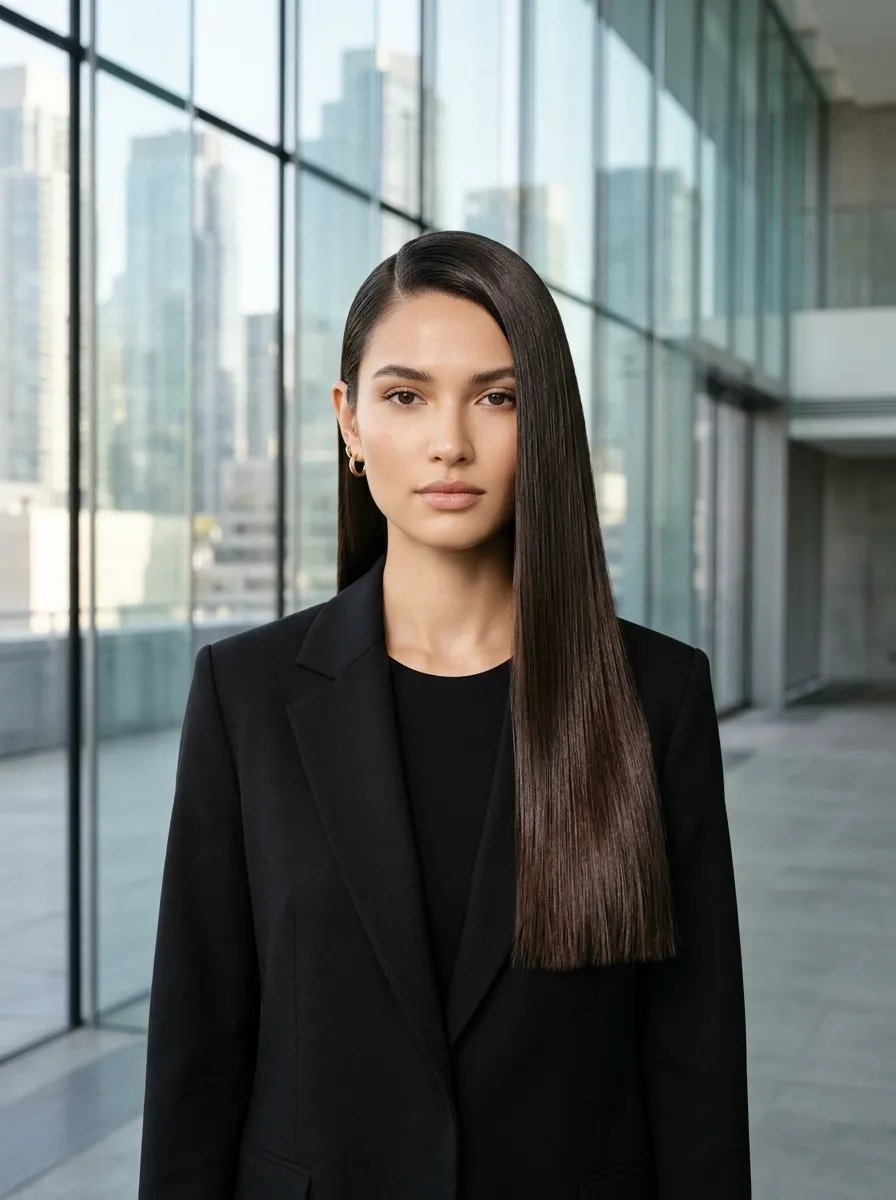 Side-Part Sleek Cut