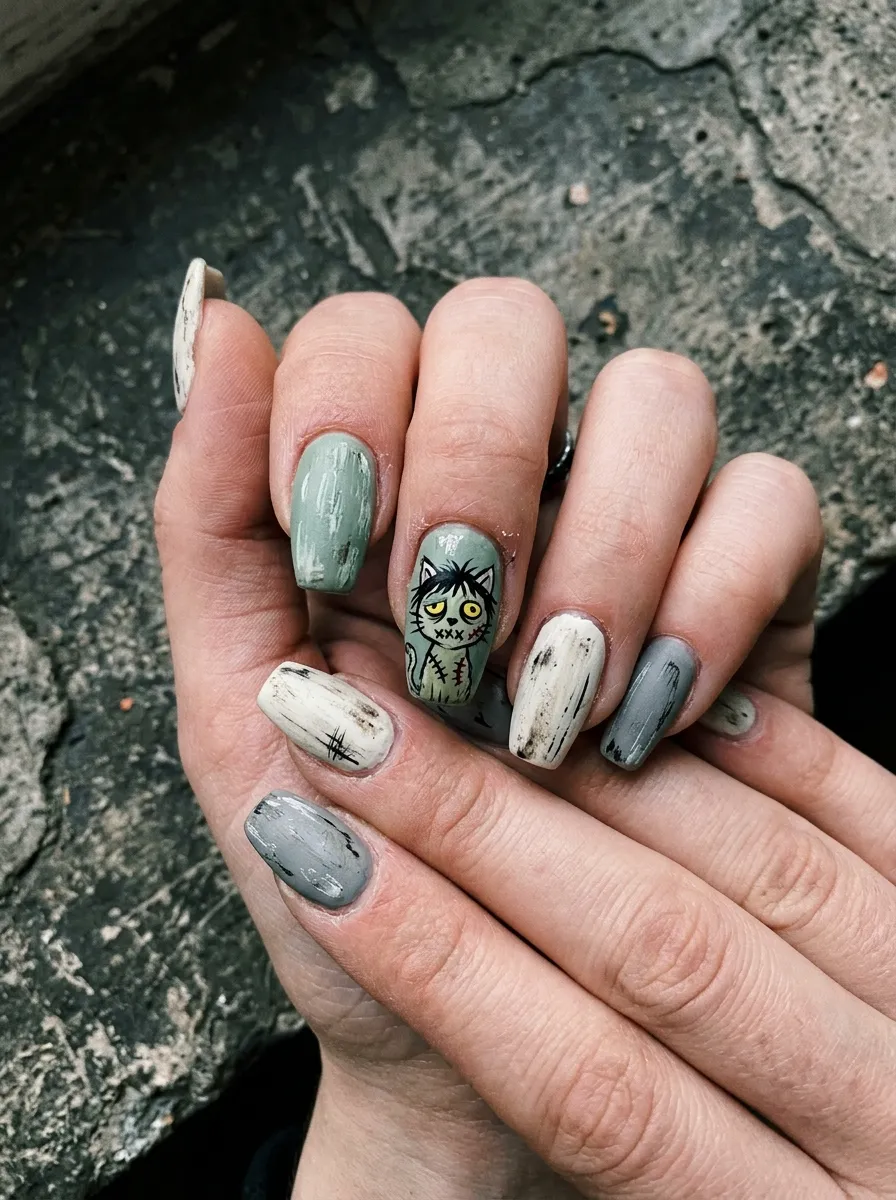 Zombie Kitty Nails