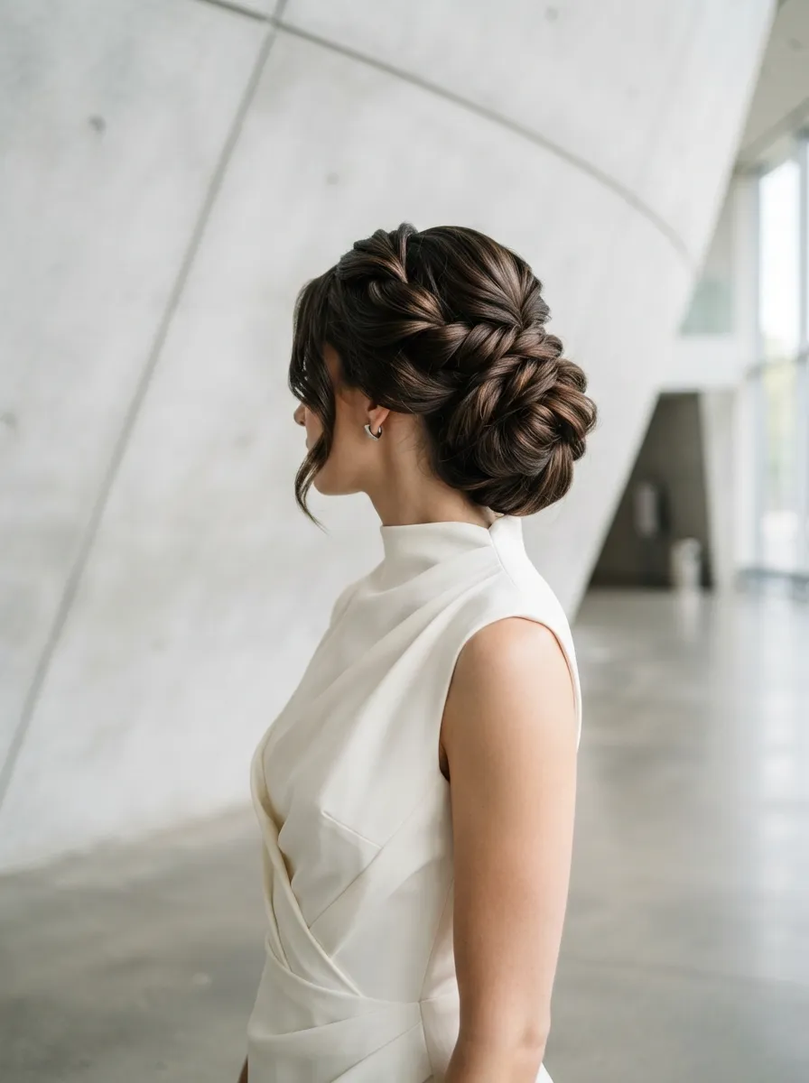 Asymmetrical Twisted Updo