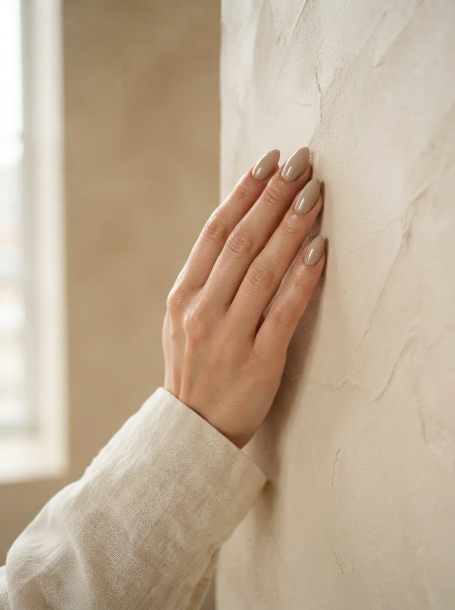 Beige Minimal Nails