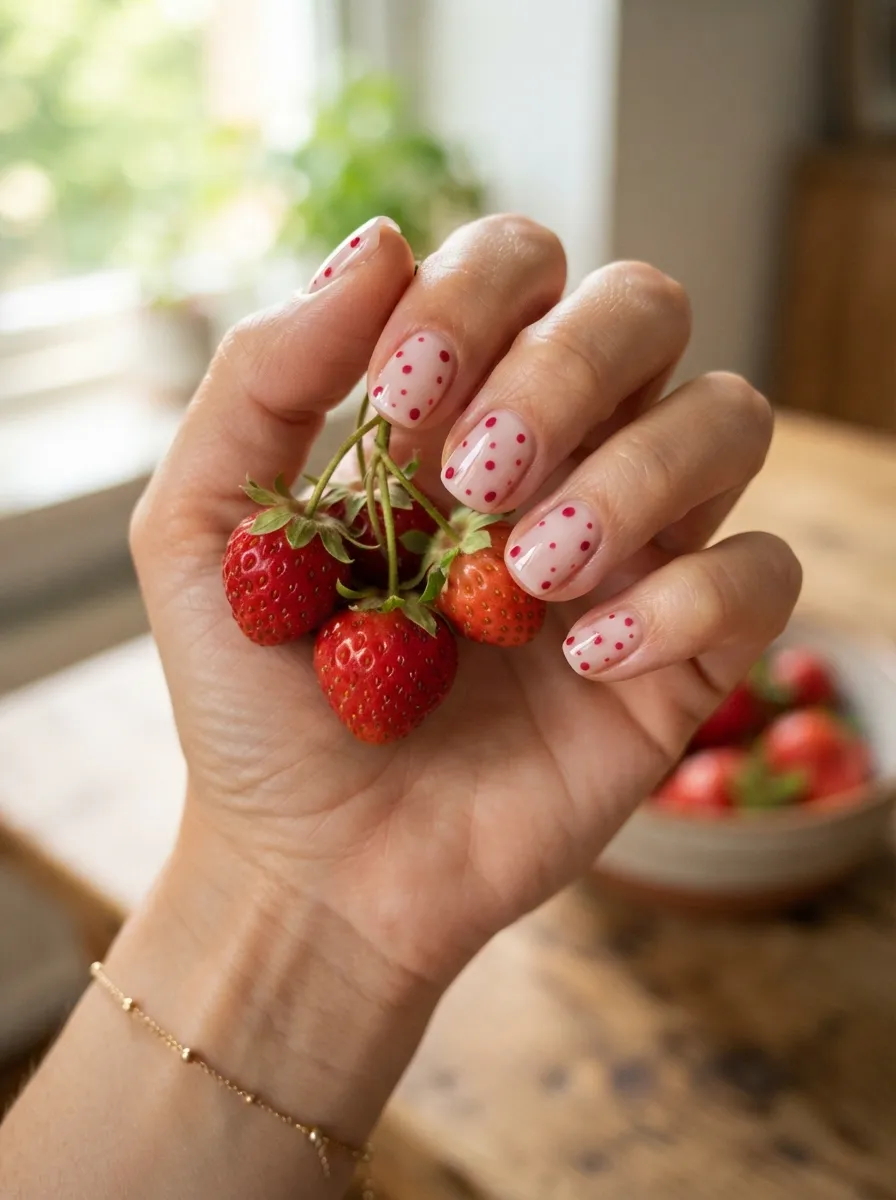 Berry Dot Nails
