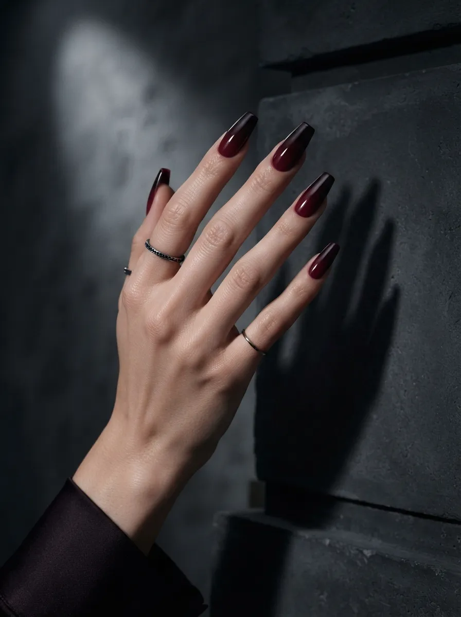 Black Burgundy Ombre