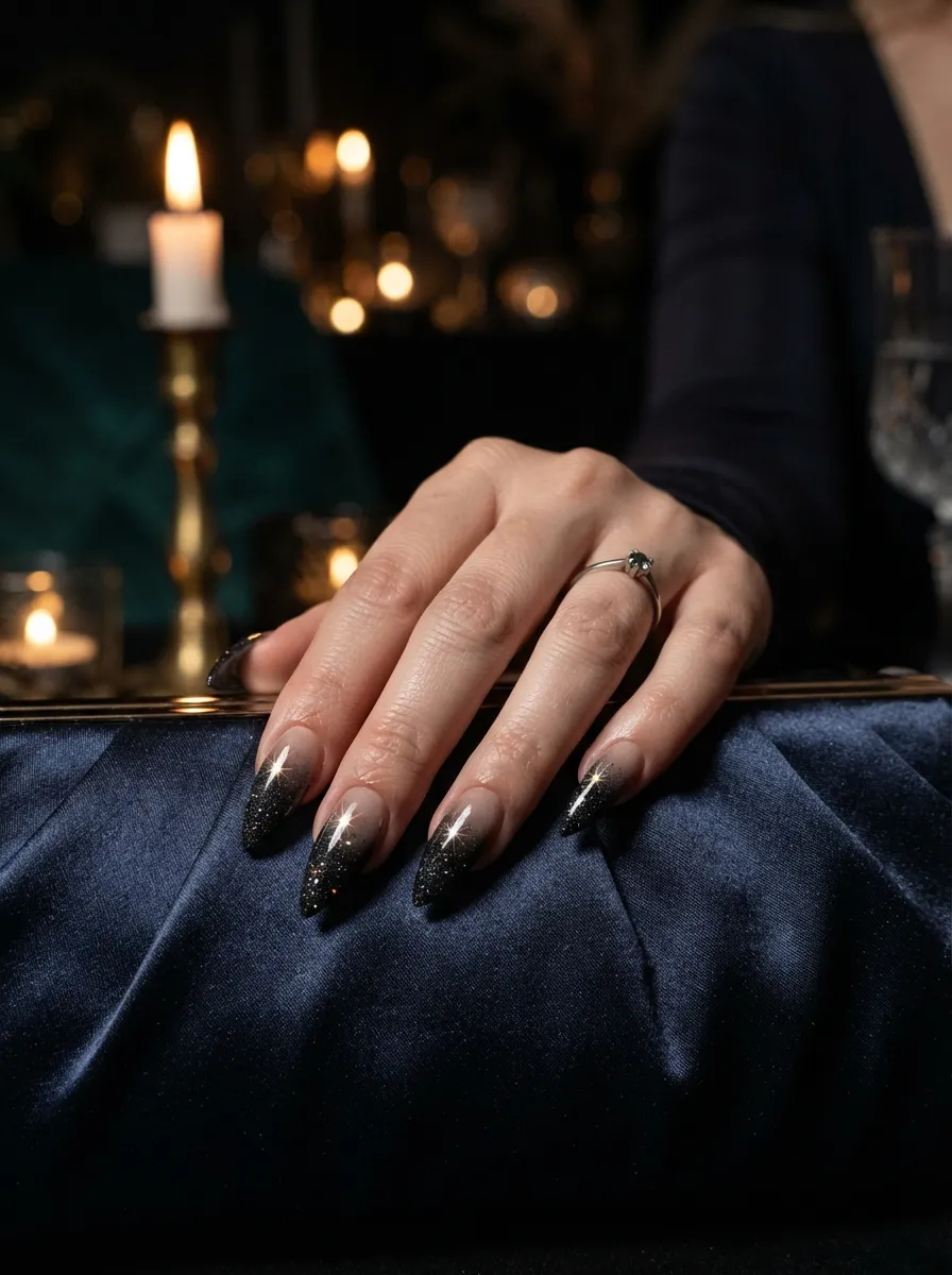 Black Glitter Ombre