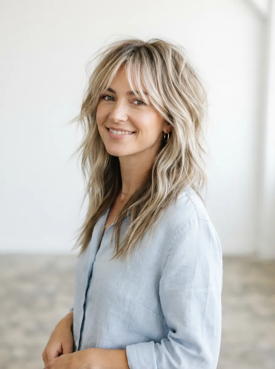 Blonde Highlights Shag Hair