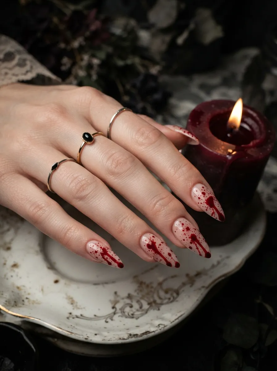 Blood Splatter Nails