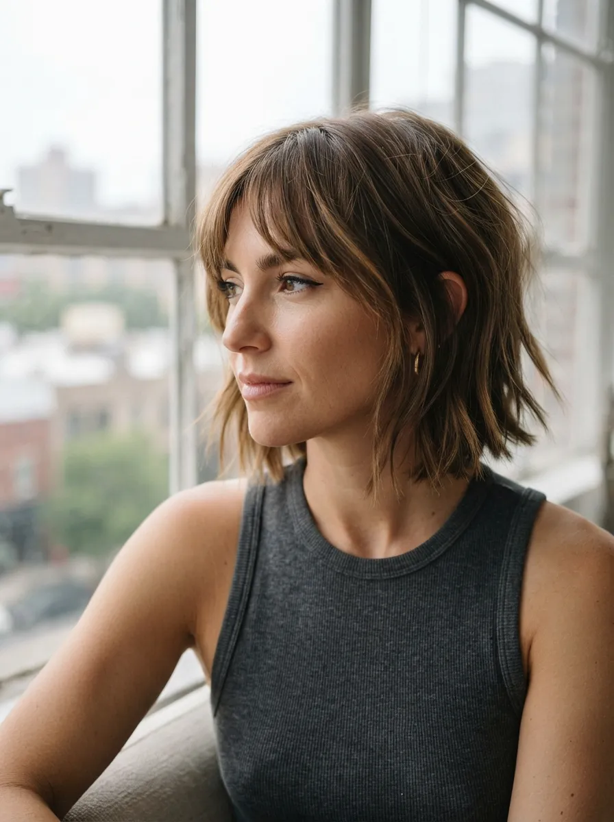 Chin-Length Textured Ends