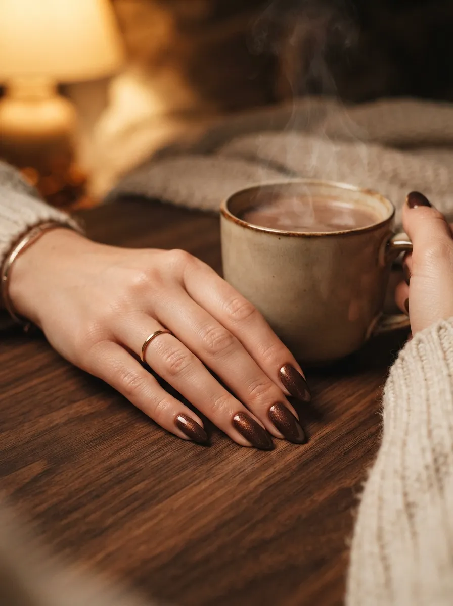 Chocolate Shimmer Nails