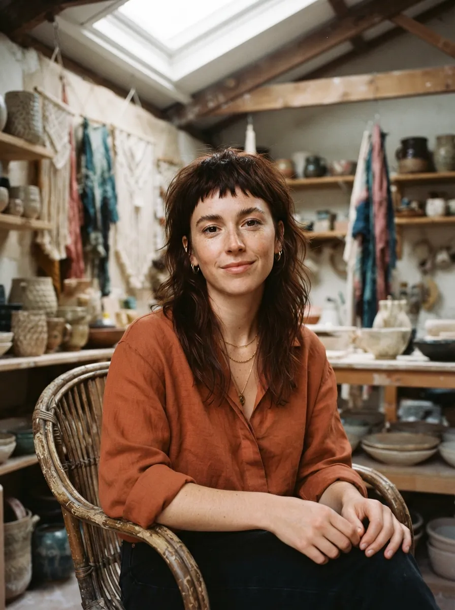 Choppy Bangs Boho Shag
