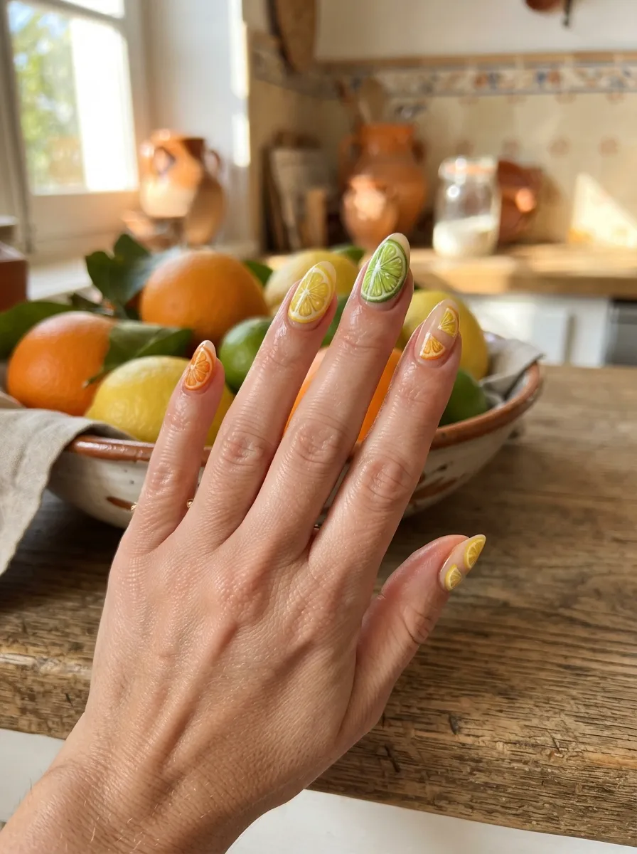 Citrus Print Nails
