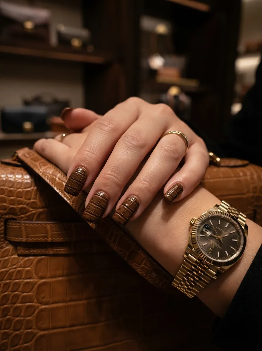 Croc Print Nails
