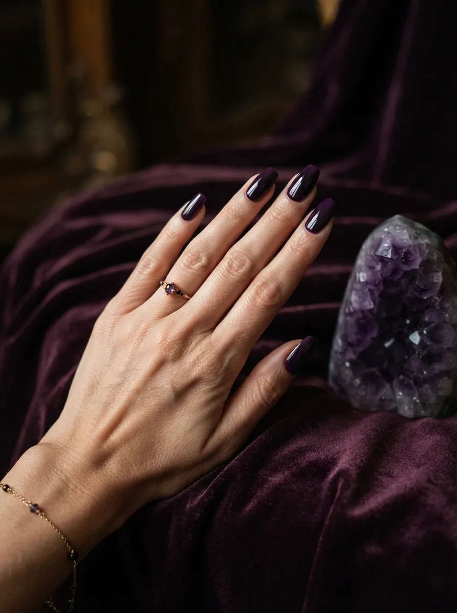 Deep Purple Nails