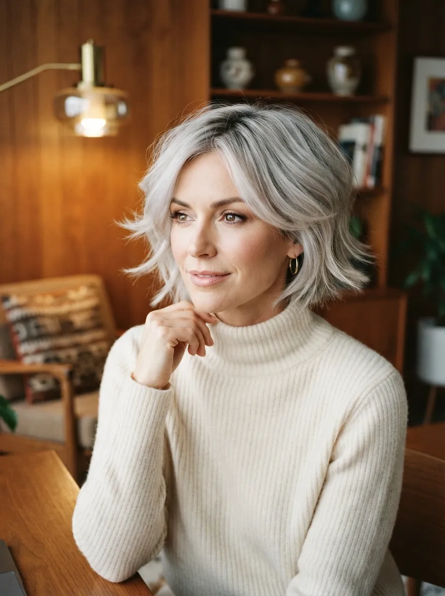 Feathered Silver Bob
