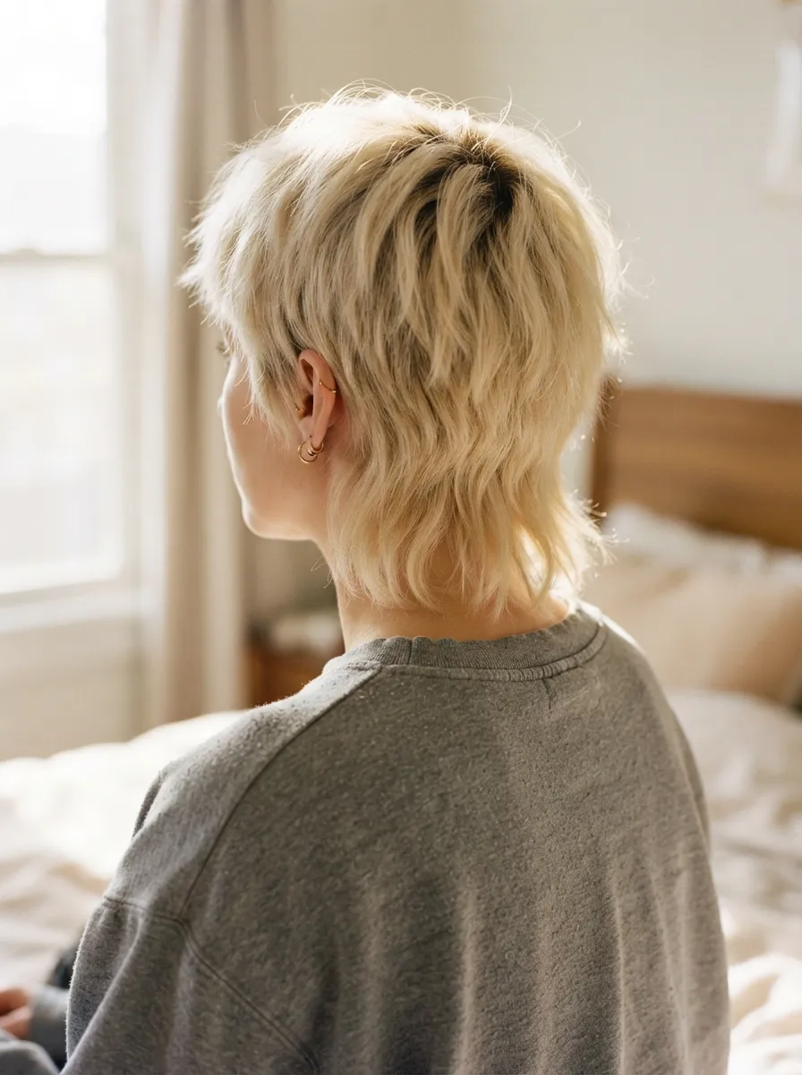 Fuzzy Blonde Mullet