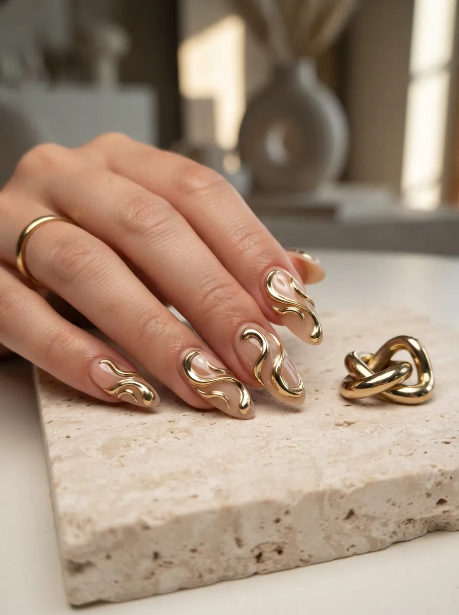 Gold Chrome Swirls