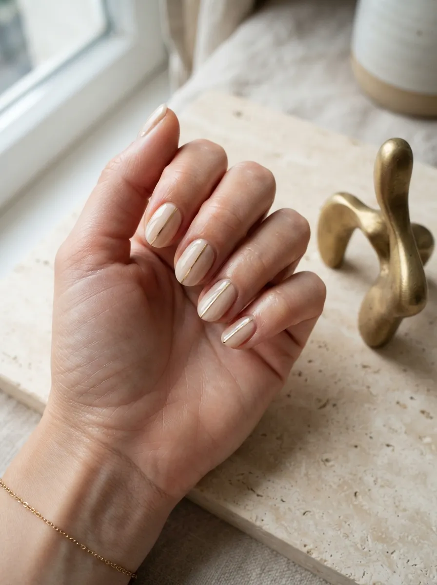 Gold Line Nails