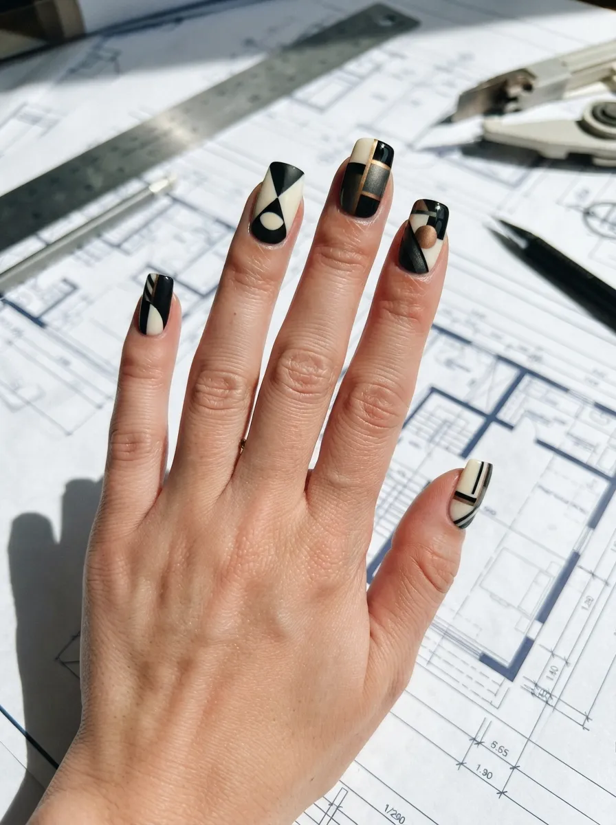Graphic Geometric Nails