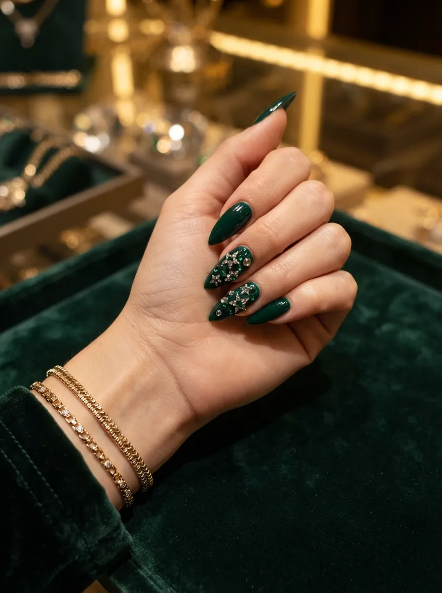 Green Rhinestone Stars