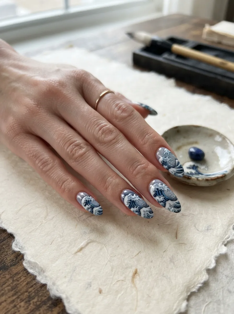 Hokusai Wave Nails