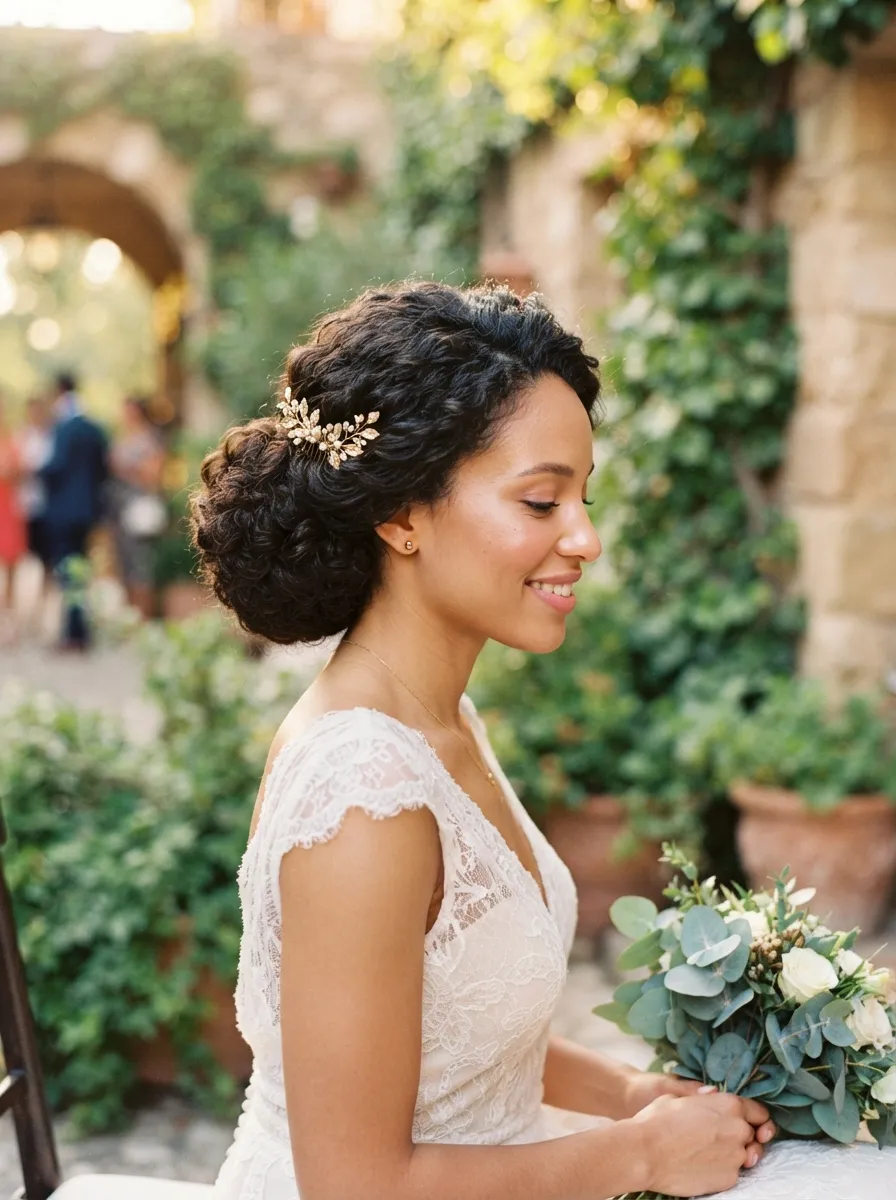 Low Curly Bun