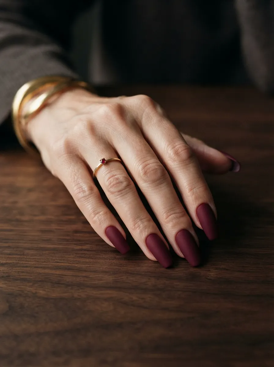 Matte Coffin Nails