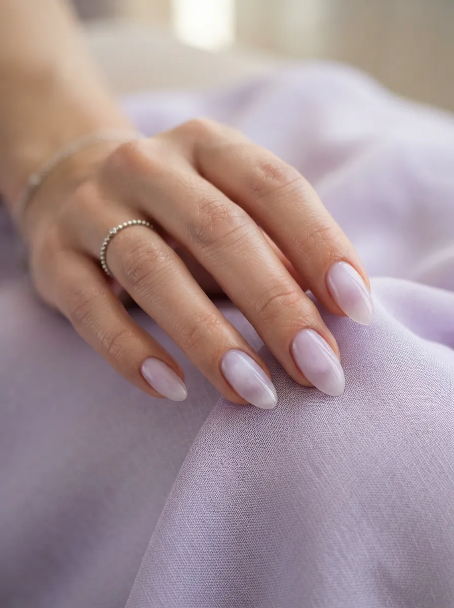 Milky Lilac Nails