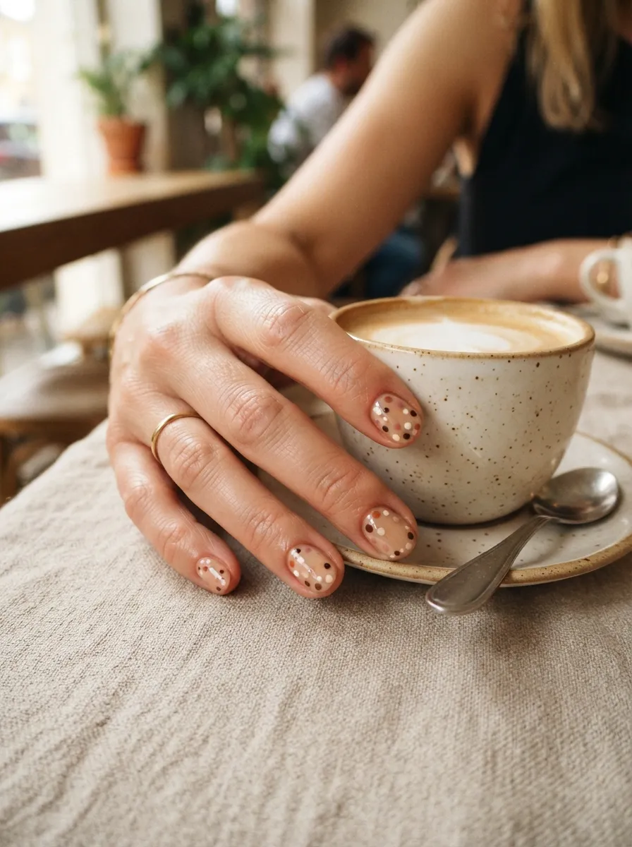 Mismatched Dot Nails
