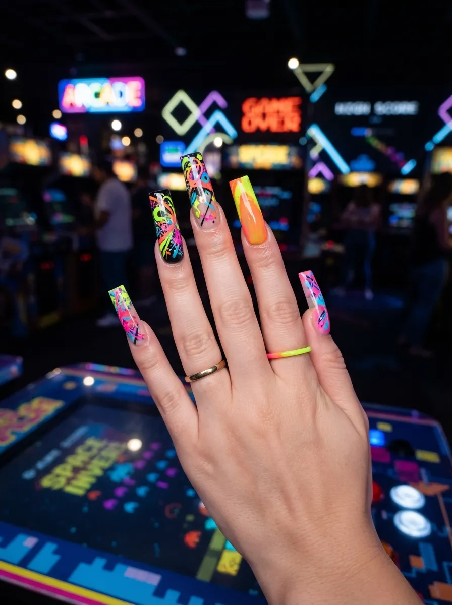Neon Pop Nails