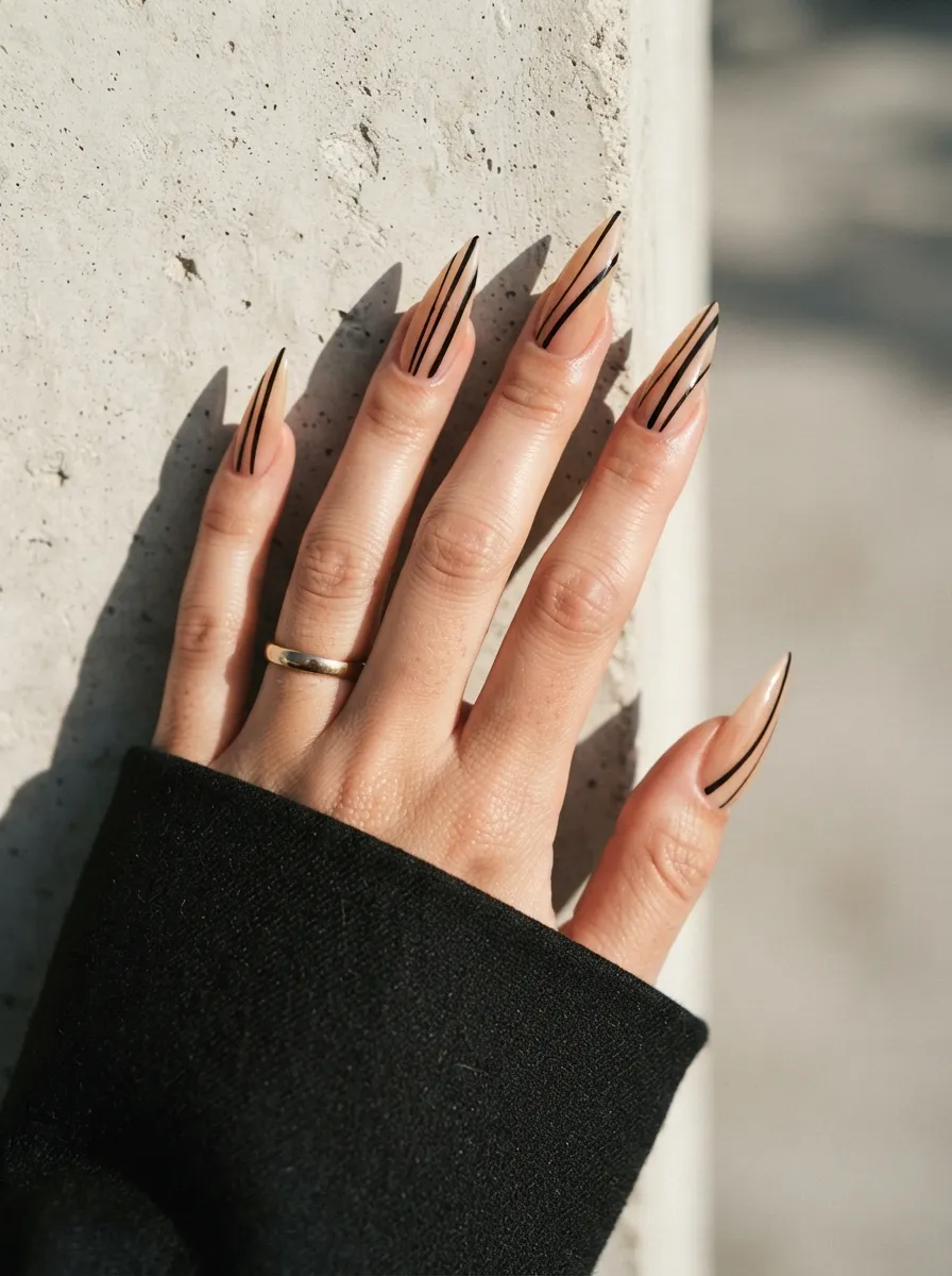 Nude Black Stripes