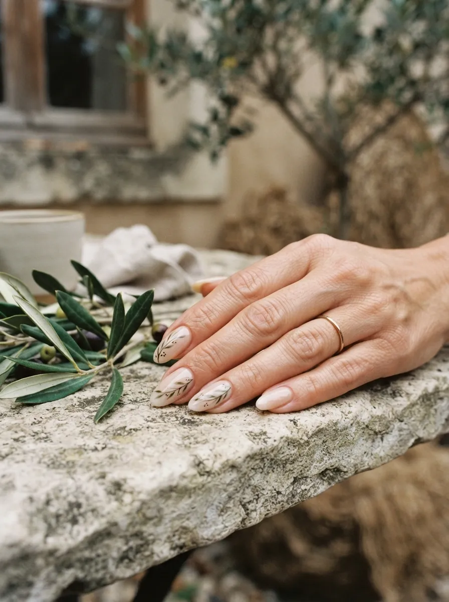 Olive Leaf Nails