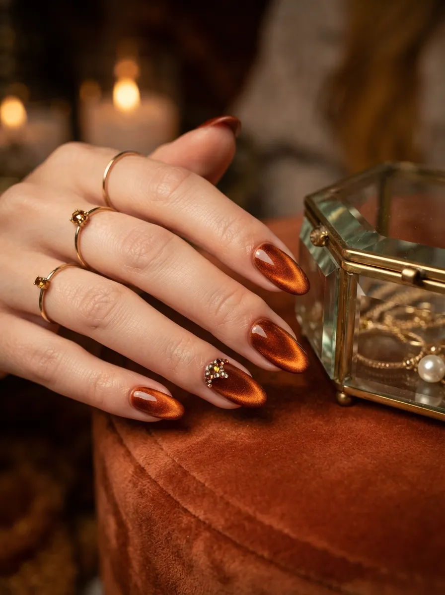 Orange Velvet Rhinestones
