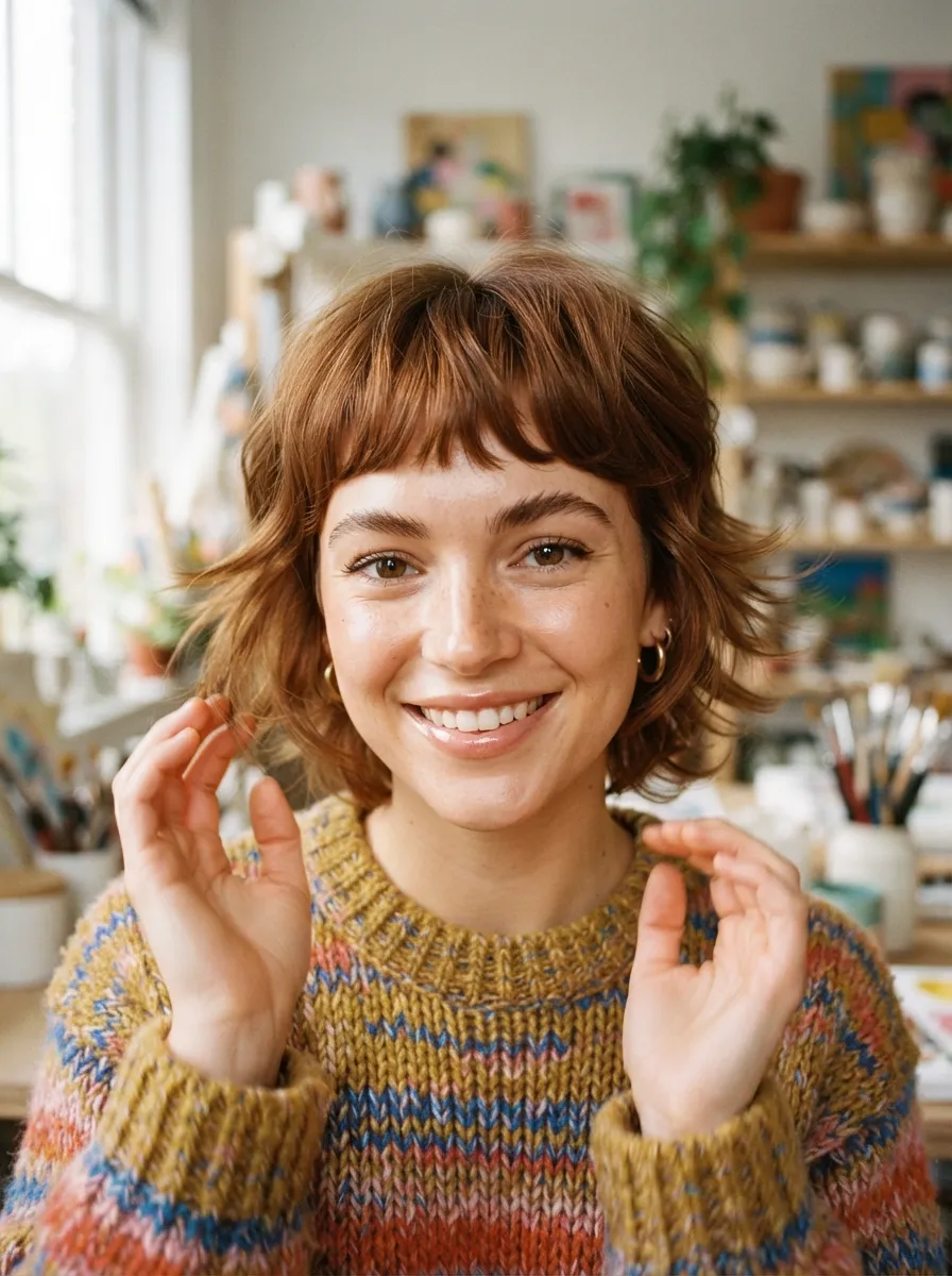 Perky Arched Bangs Shag