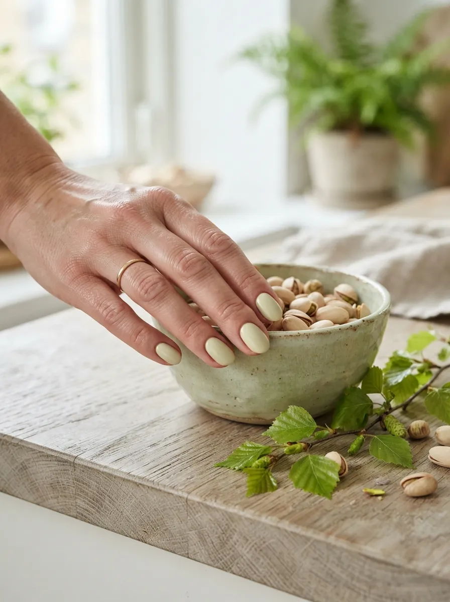 Pistachio Green Nails