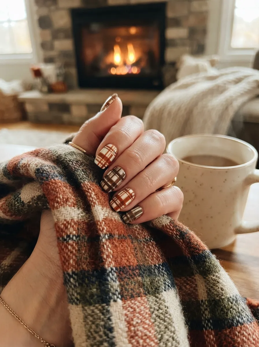 Plaid Pattern Nails