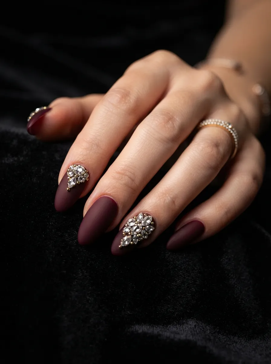 Rhinestone Matte Wine