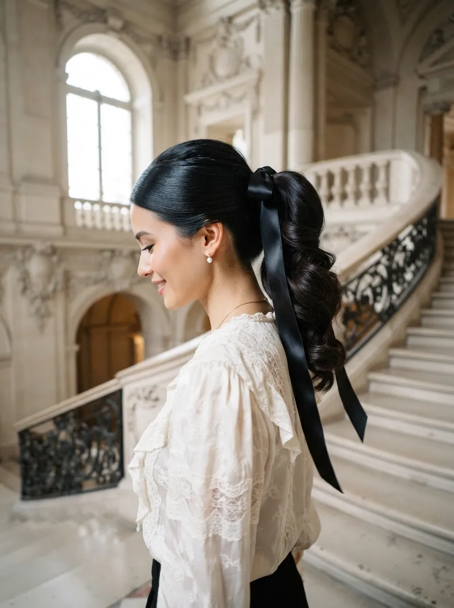 Ribbon Ponytail Updo