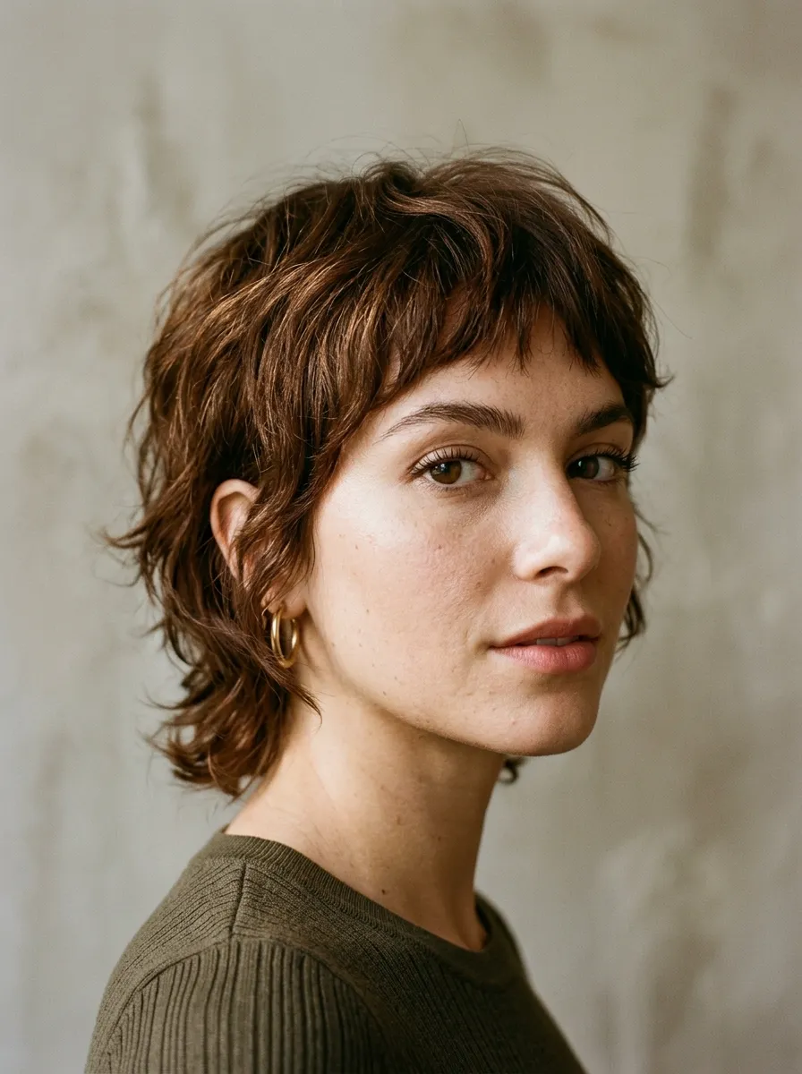 Short Wavy Wolf Cut