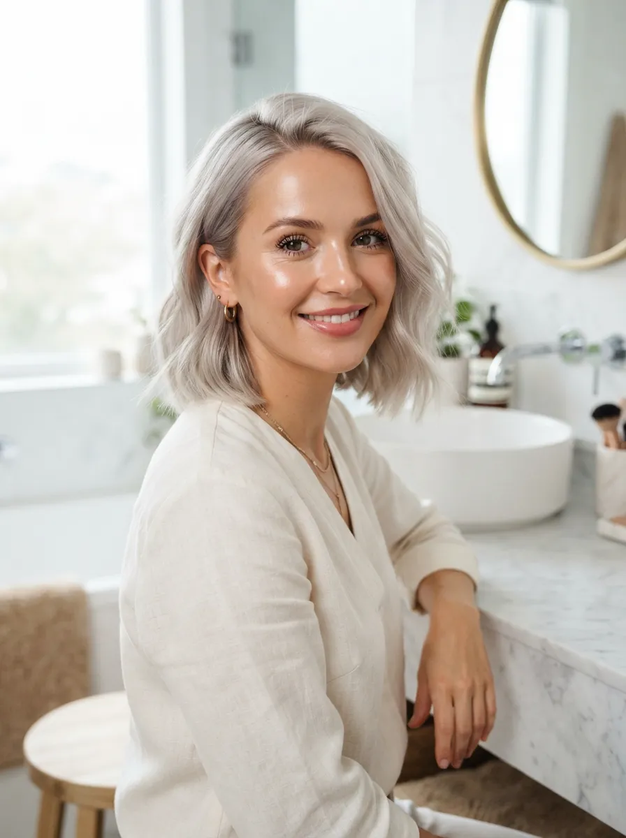 Silver Blonde Bob