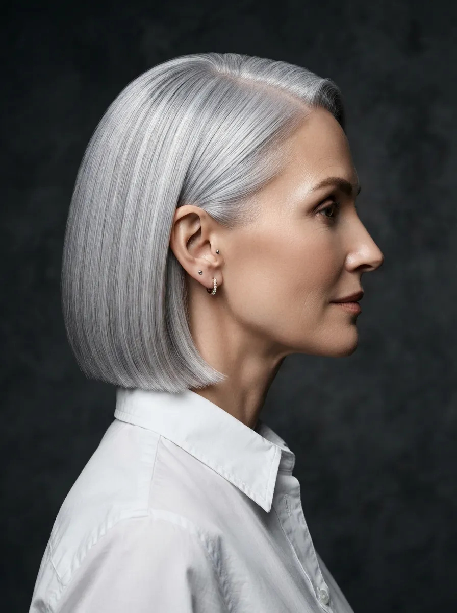 Sleek Silver Bob