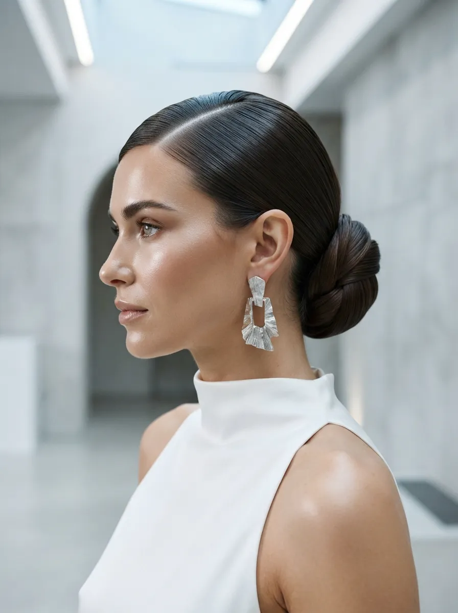 Sleek Straight Updo