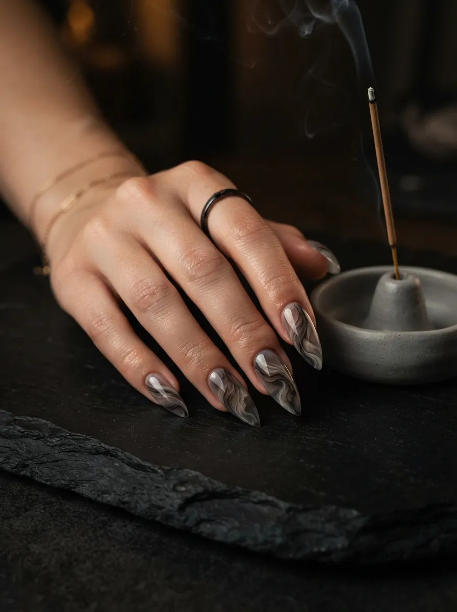 Smoke Marble Nails