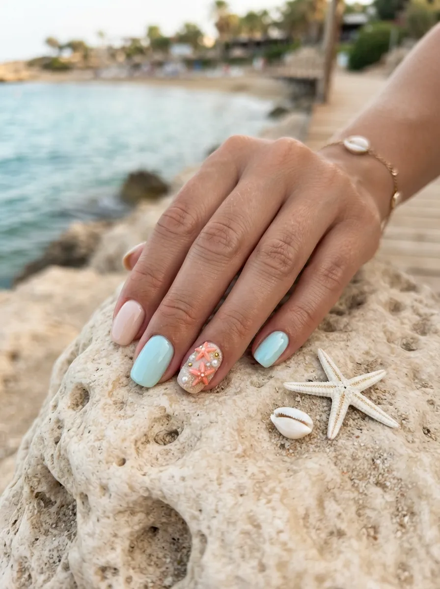 Starfish Accent Nails